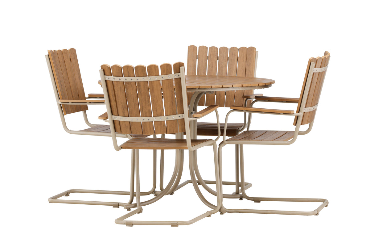 Holmsund matgrupp beige träimitation