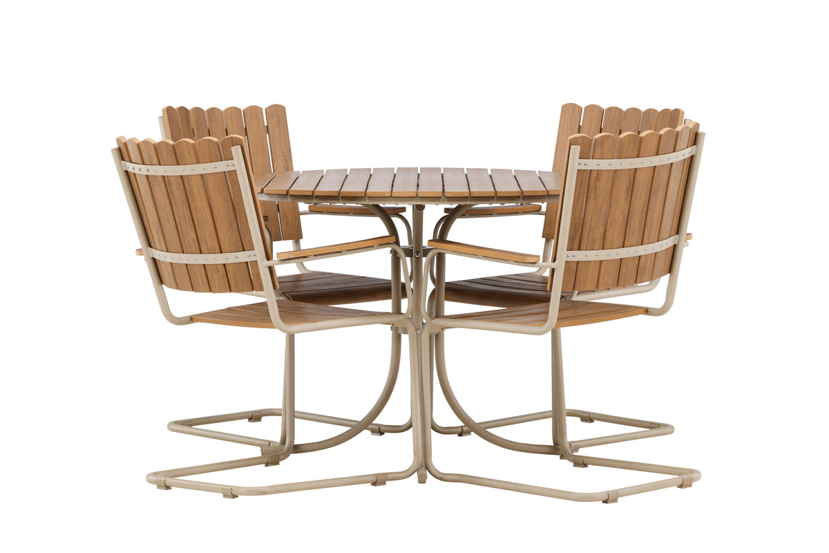 Holmsund matgrupp beige träimitation