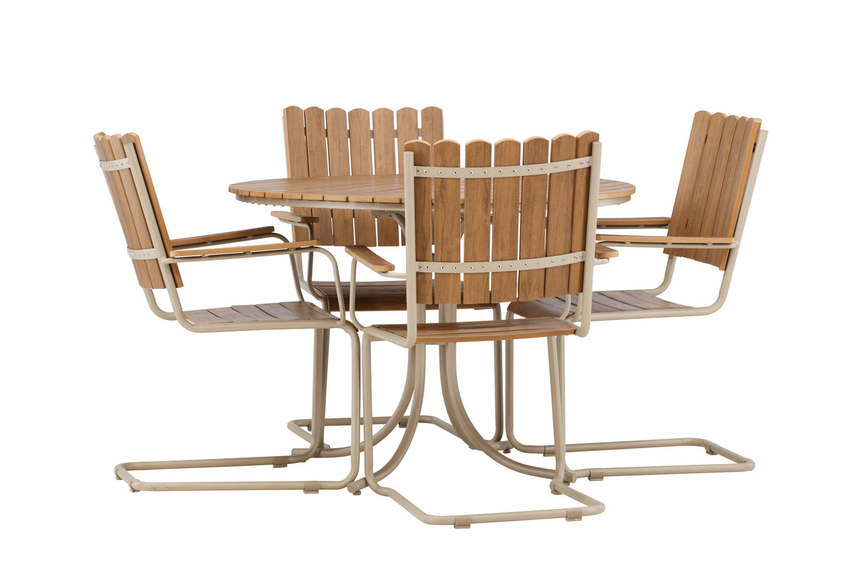 Holmsund matgrupp beige träimitation