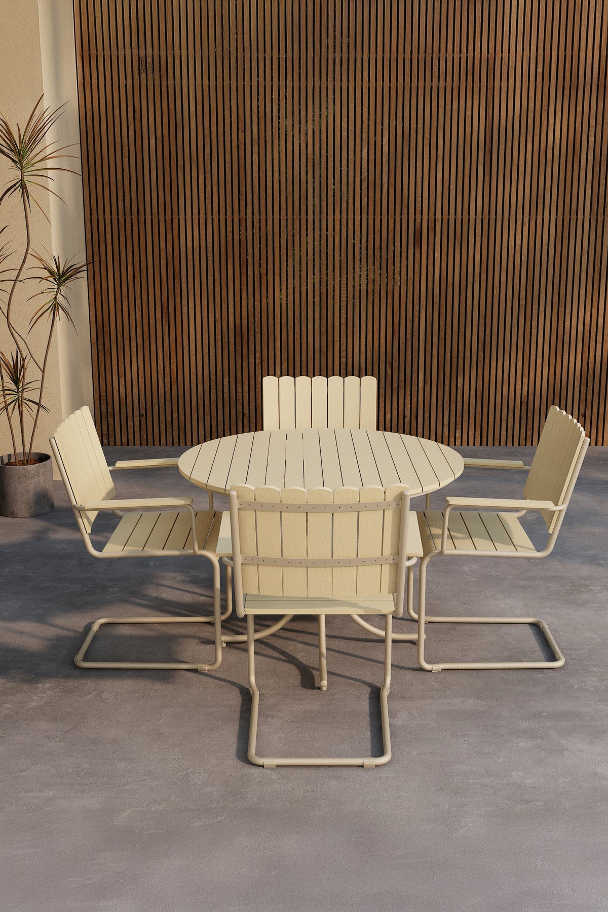 Holmsund matgrupp beige träimitation