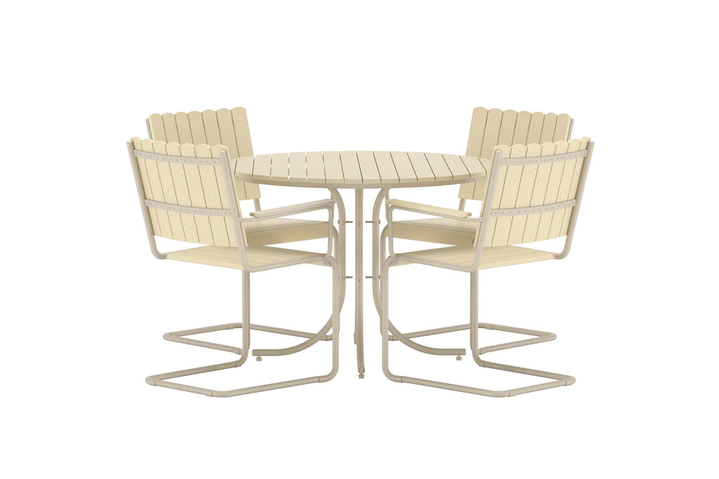 Holmsund matgrupp beige träimitation