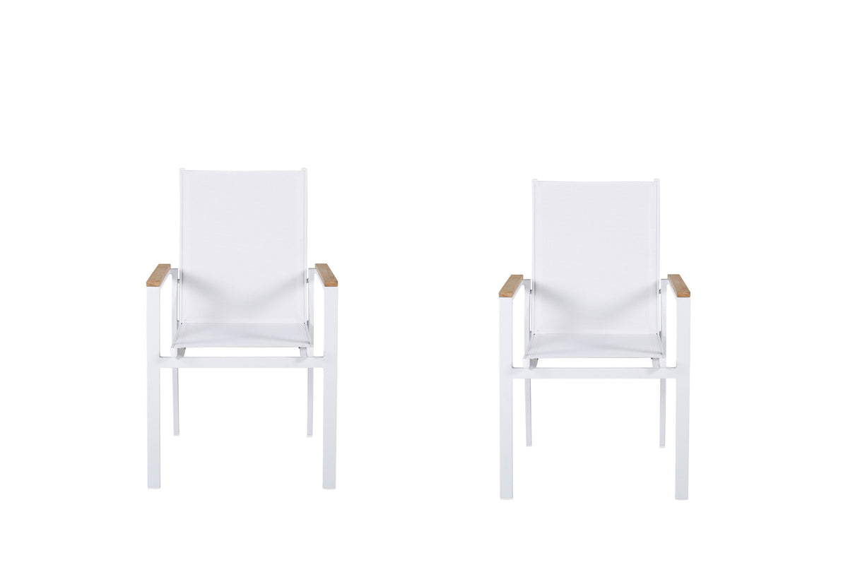 Texas matstol 2-pack vit/teak