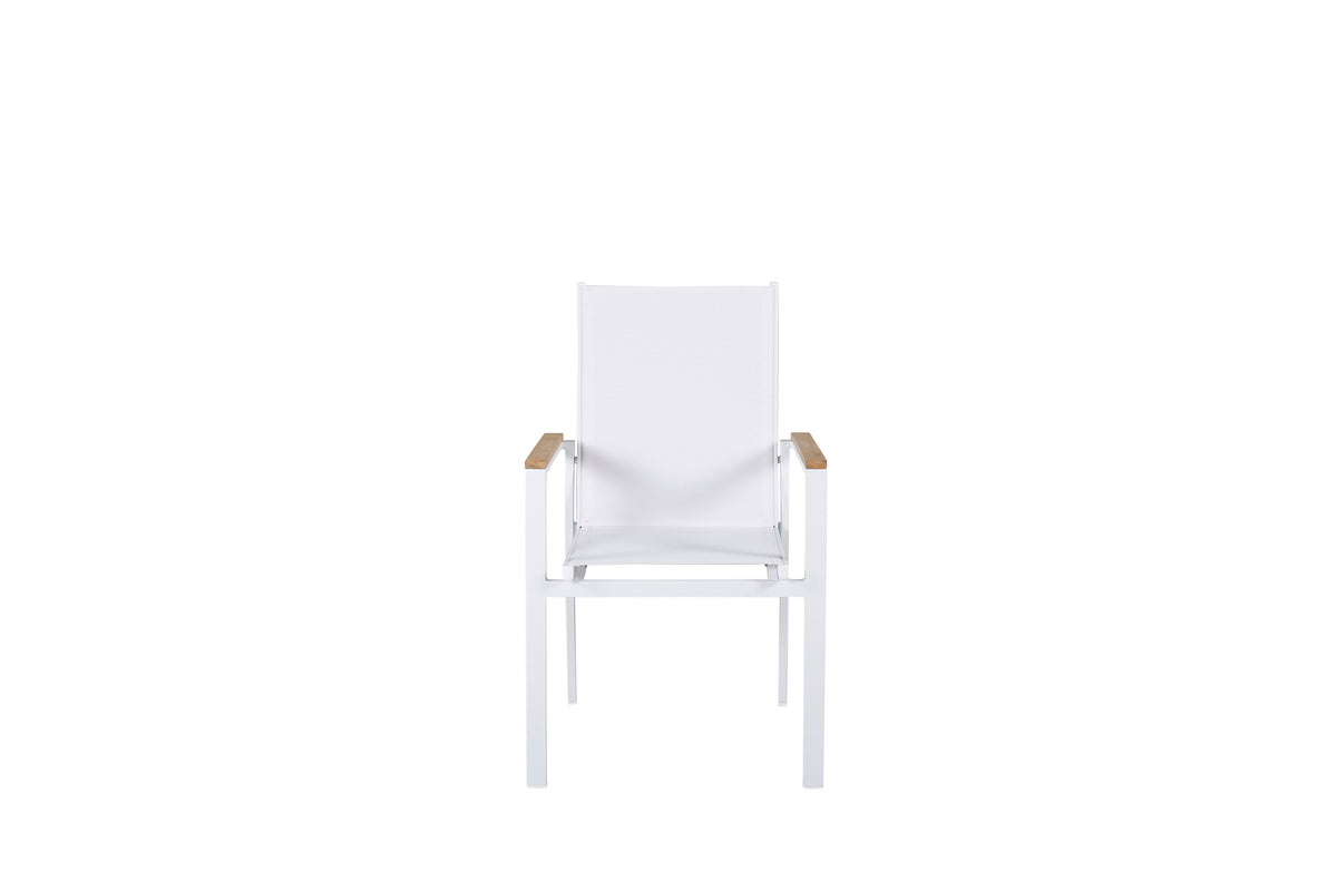 Texas matstol 2-pack vit/teak