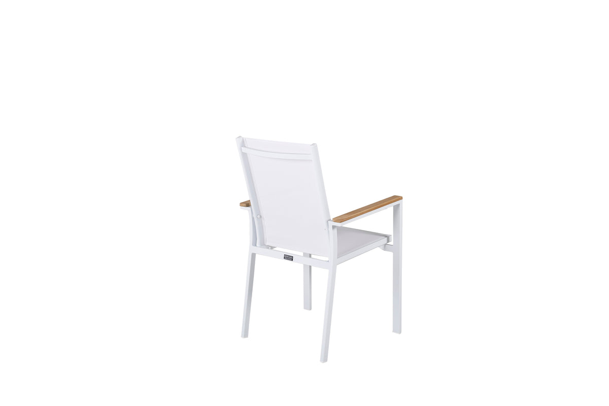 Texas matstol 2-pack vit/teak