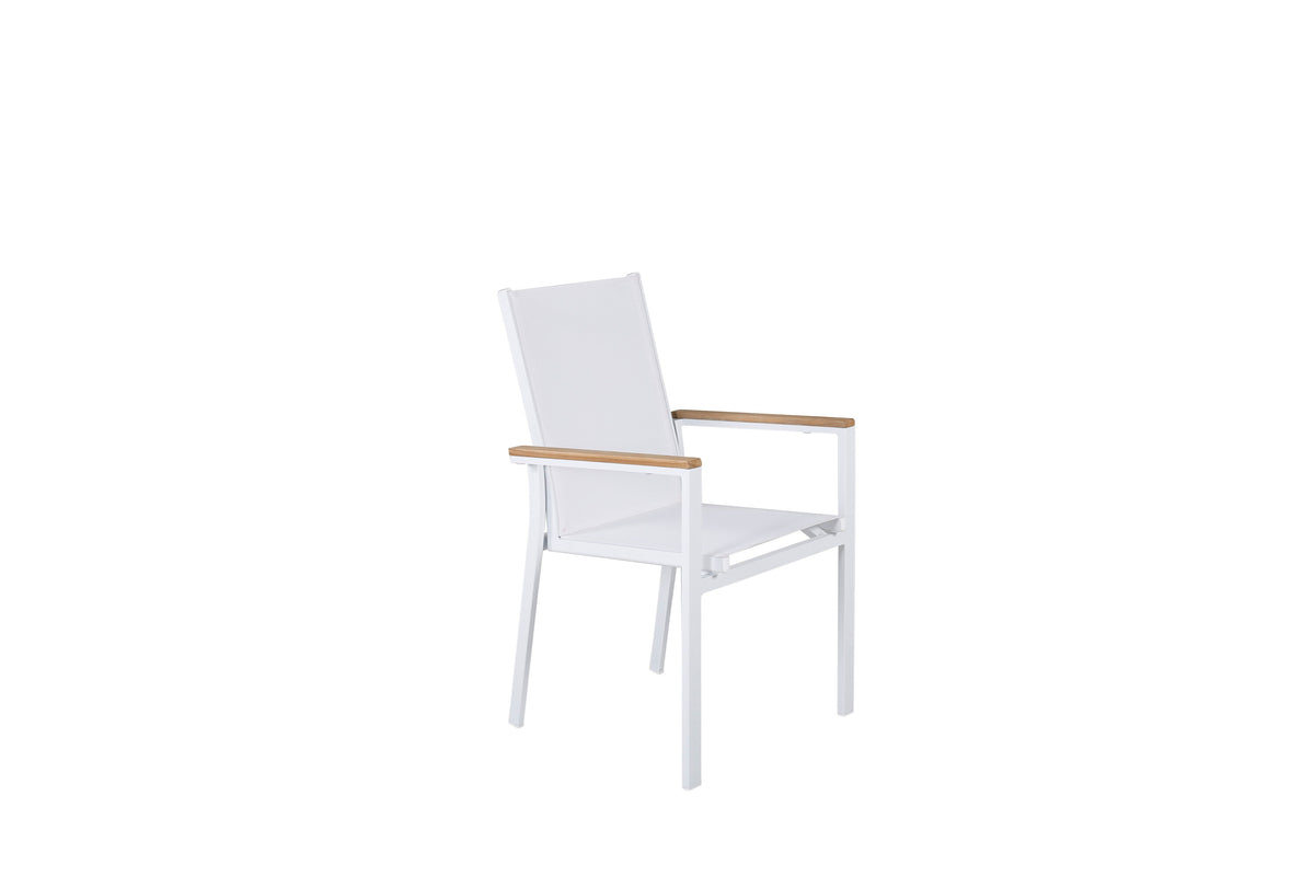 Texas matstol 2-pack vit/teak