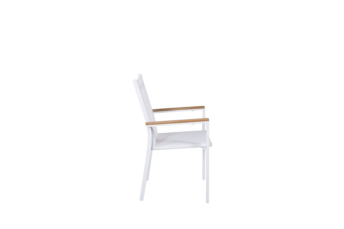 Texas matstol 2-pack vit/teak