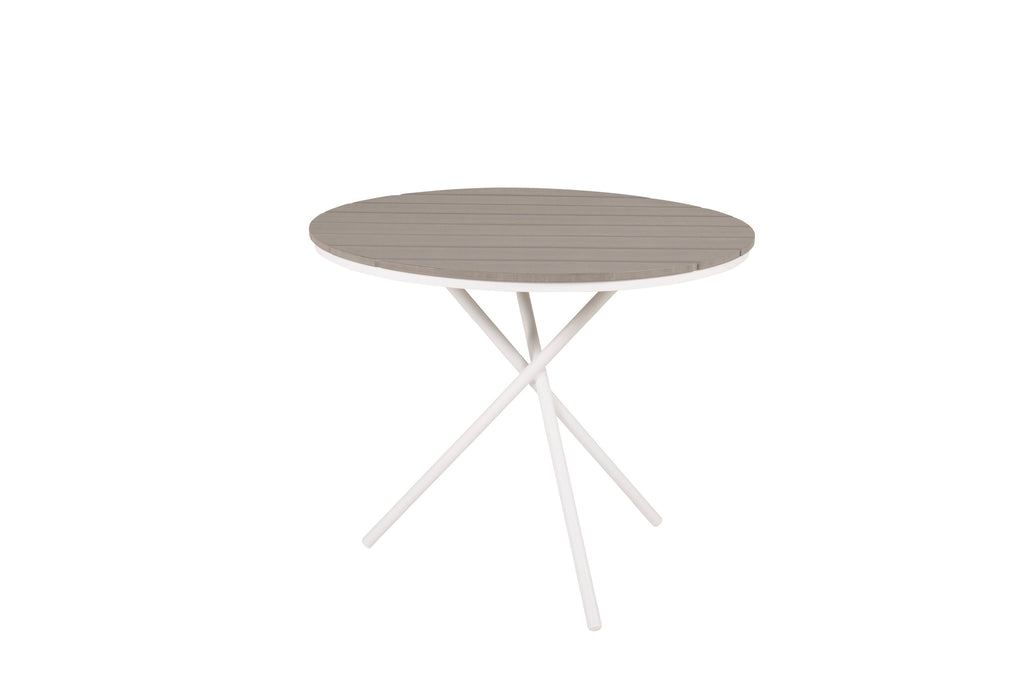 Parma cafébord Ø90 cm vit/grå