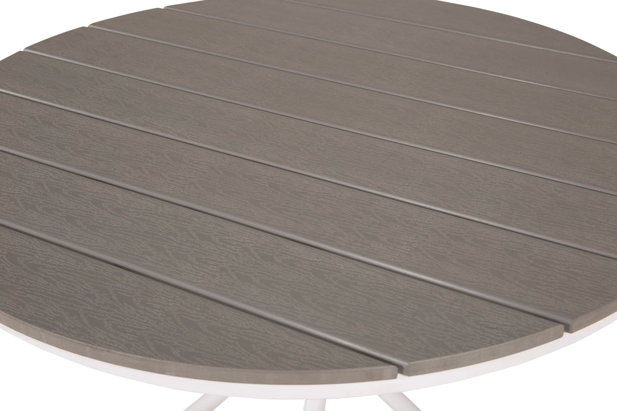 Parma cafébord Ø90 cm vit/grå