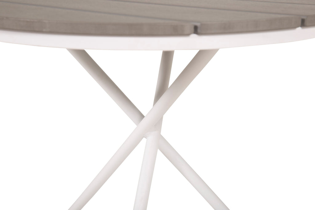 Parma cafébord Ø90 cm vit/grå