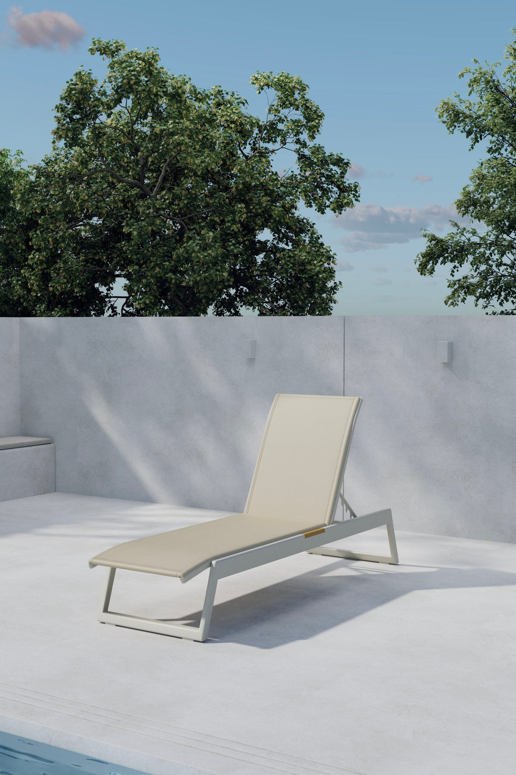 Mexico solsäng 2-pack beige och teak