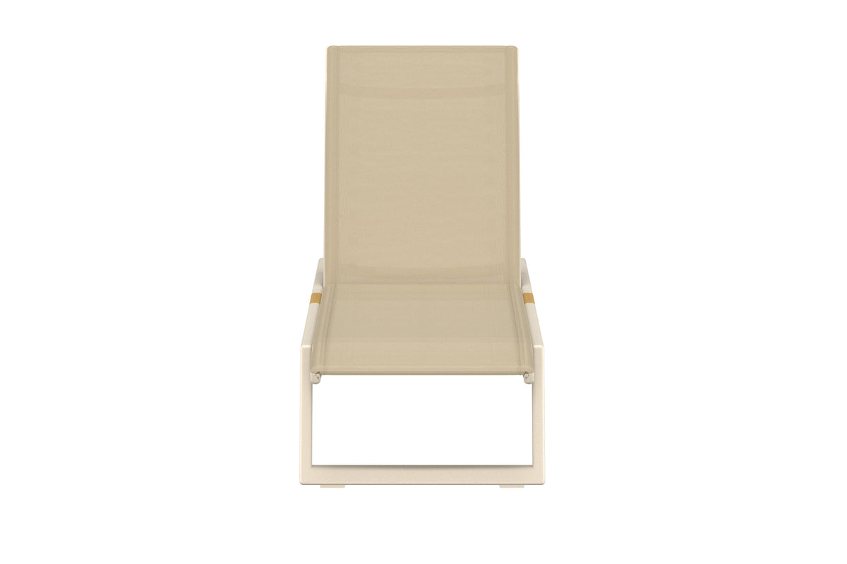 Mexico solsäng 2-pack beige och teak