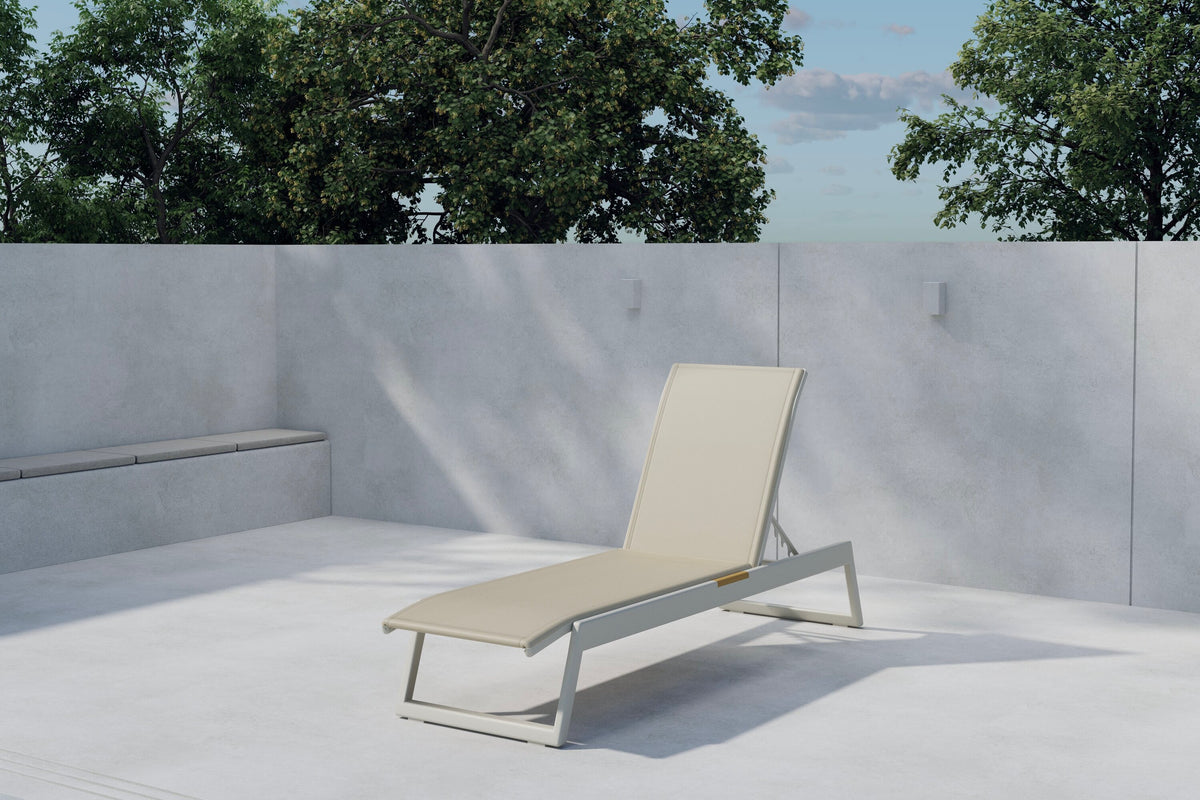 Mexico solsäng 2-pack beige och teak