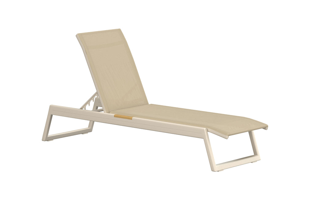 Mexico solsäng 2-pack beige och teak