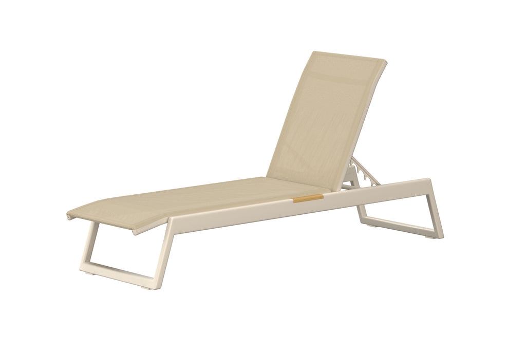 Mexico solsäng 2-pack beige och teak