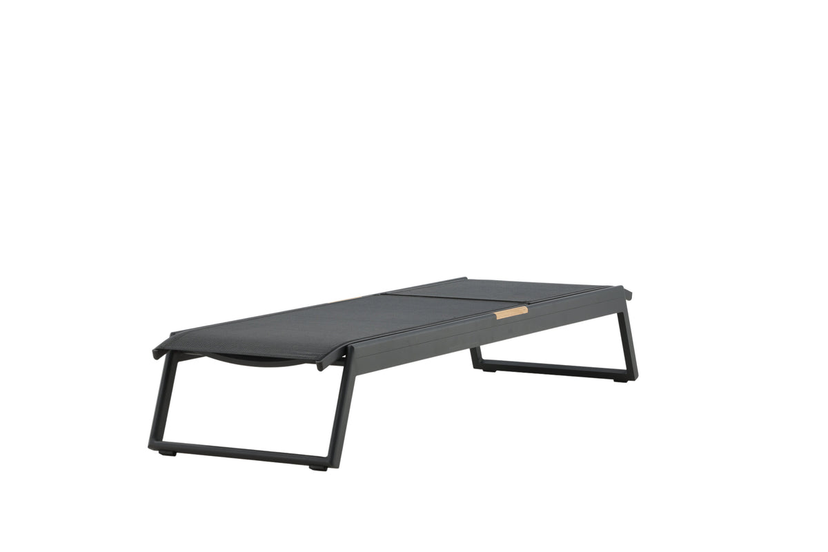 Mexico solsäng 2-pack svart och teak