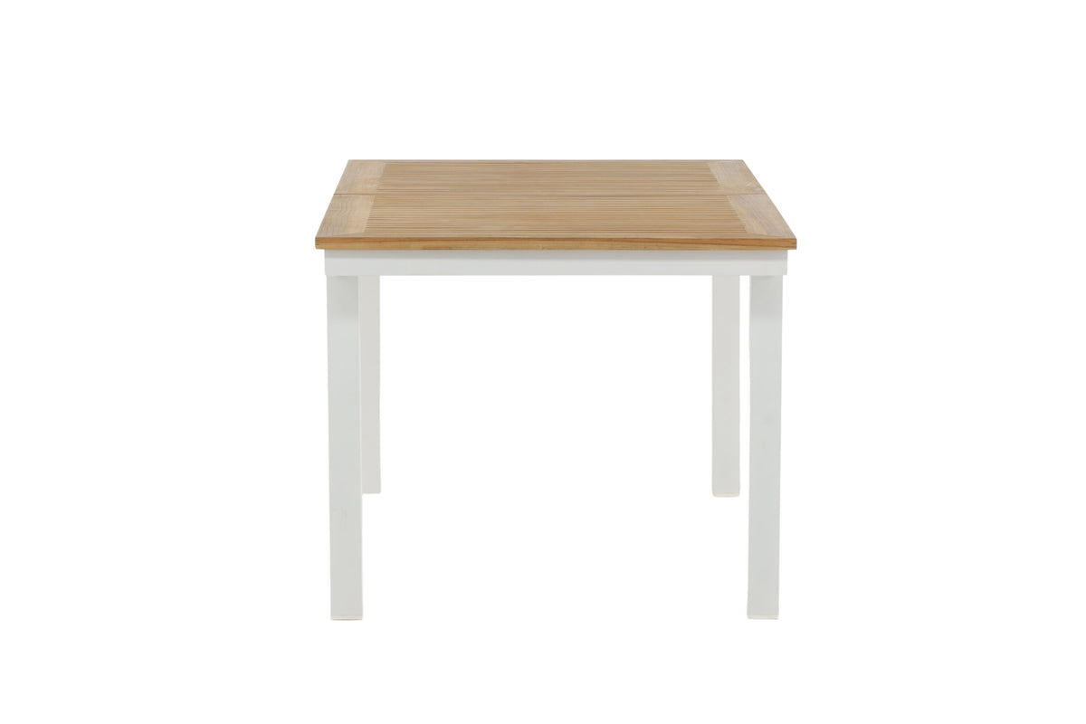 Panama förlängningsbart matbord 160/240 cm vit aluminium och teak