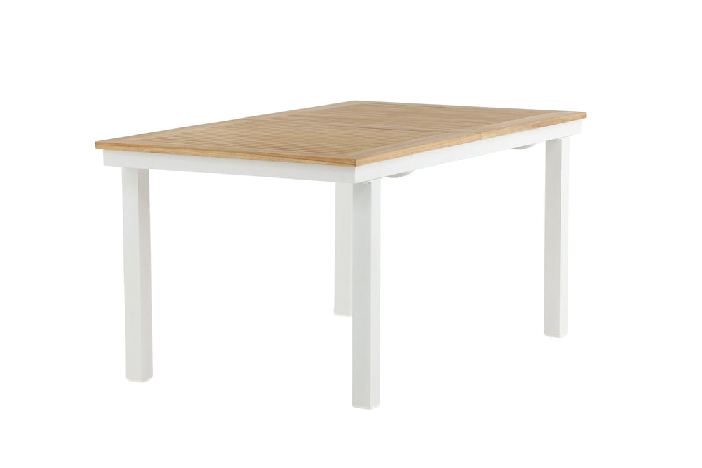 Panama förlängningsbart matbord 160/240 cm vit aluminium och teak
