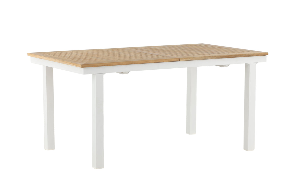Panama förlängningsbart matbord 160/240 cm vit aluminium och teak