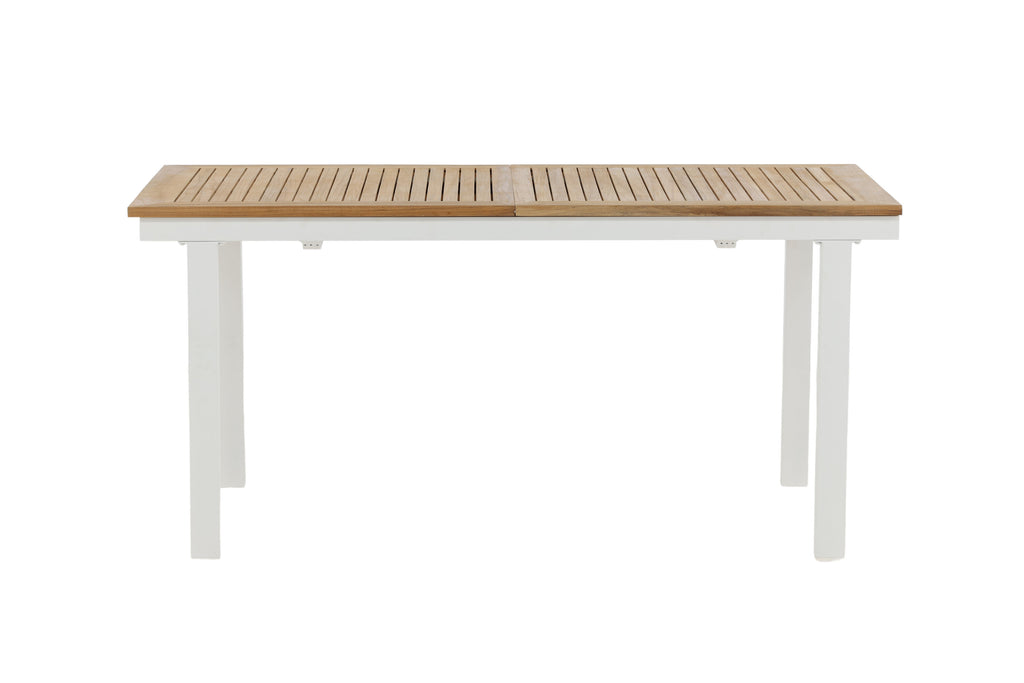 Panama förlängningsbart matbord 160/240 cm vit aluminium och teak