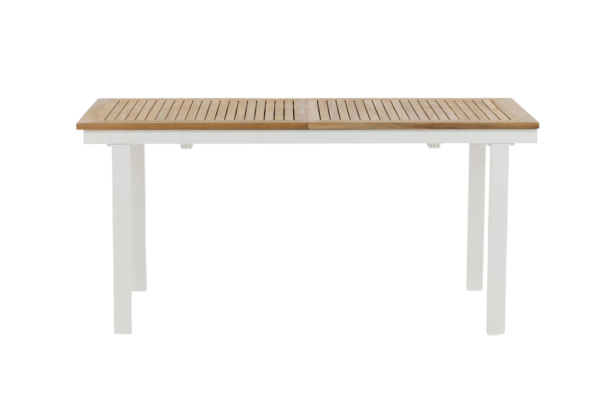 Panama förlängningsbart matbord 160/240 cm vit aluminium och teak