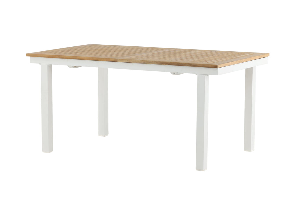 Panama förlängningsbart matbord 160/240 cm vit aluminium och teak
