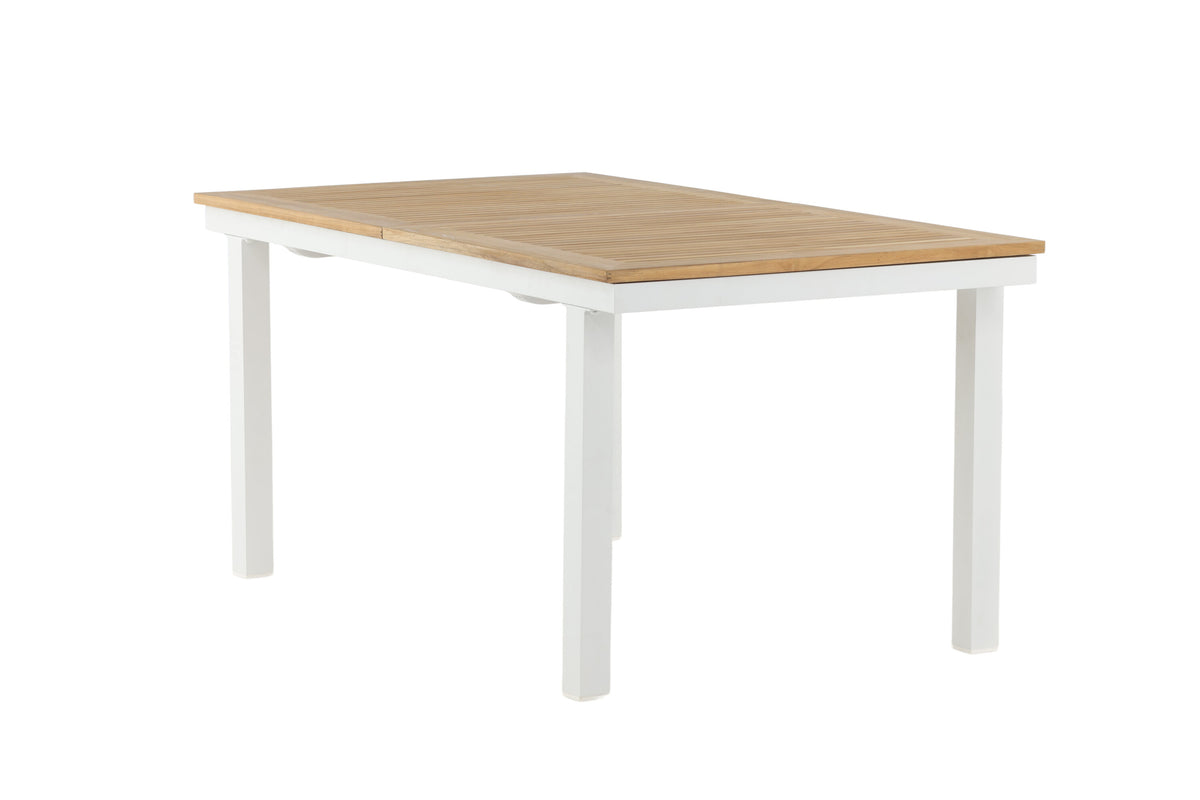 Panama förlängningsbart matbord 160/240 cm vit aluminium och teak