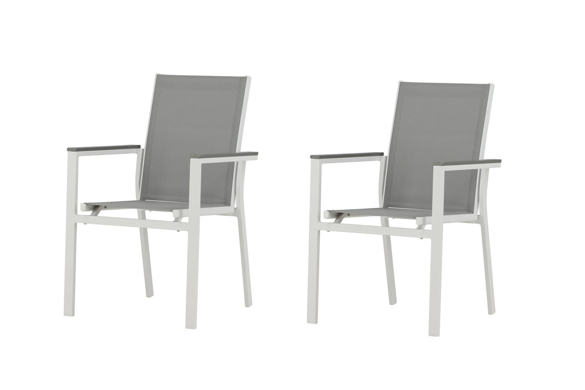Parma matstol 2-pack vit/grå