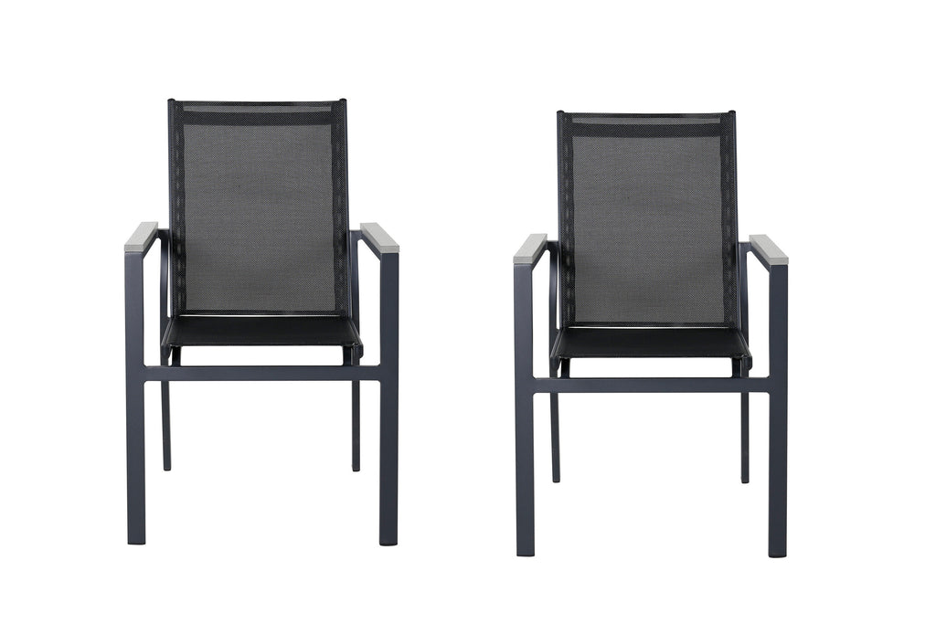 Parma matstol 2-pack svart/grå