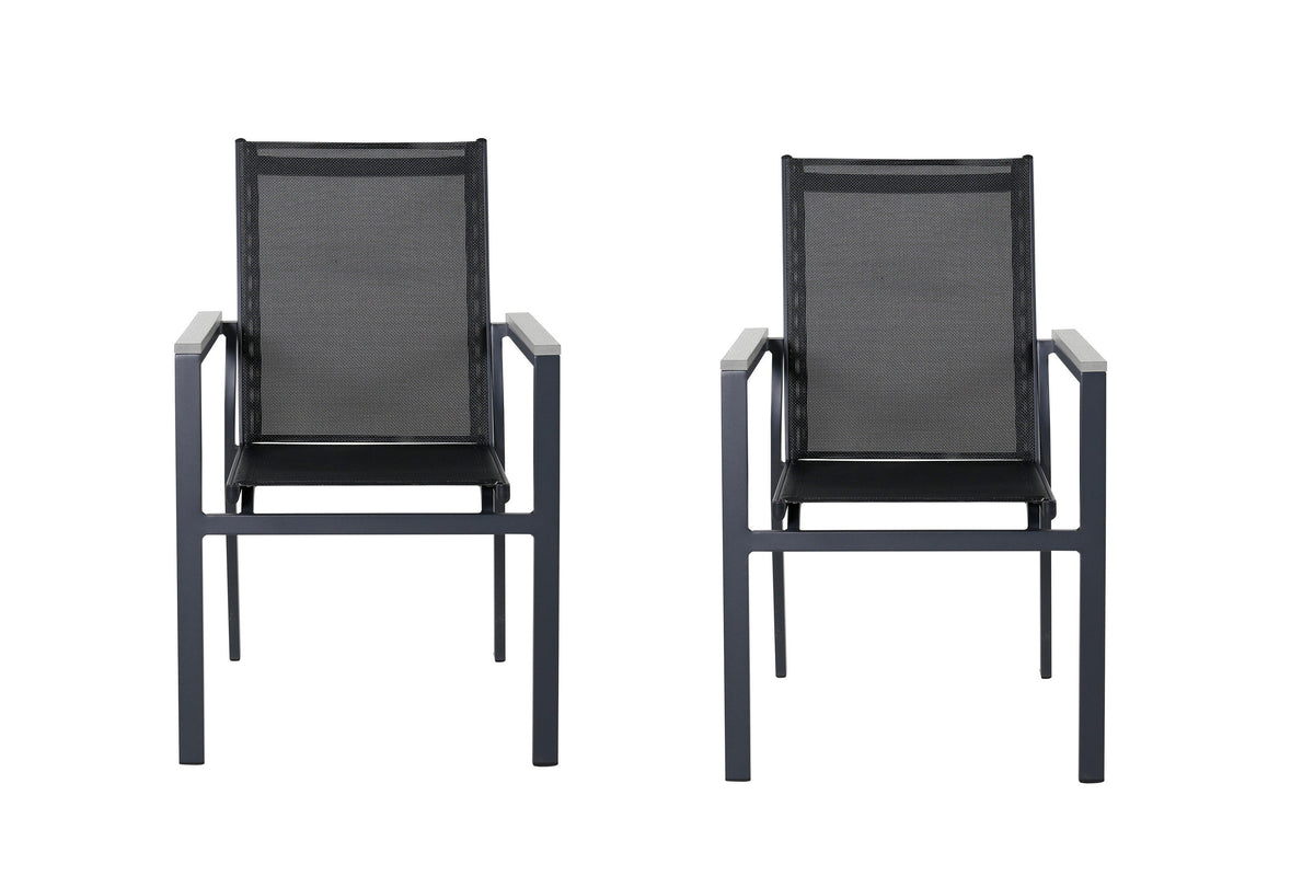 Parma matstol 2-pack svart/grå