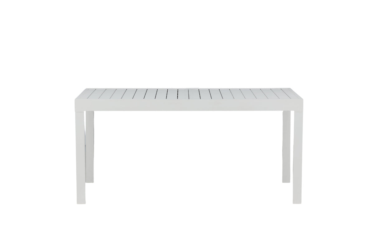 Marbella rektangulärt matbord 160/240 cm vit aluminium