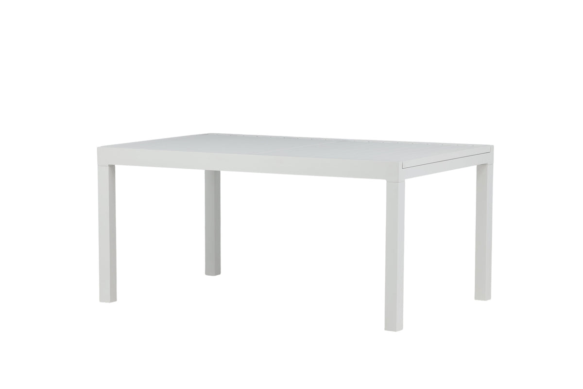 Marbella rektangulärt matbord 160/240 cm vit aluminium