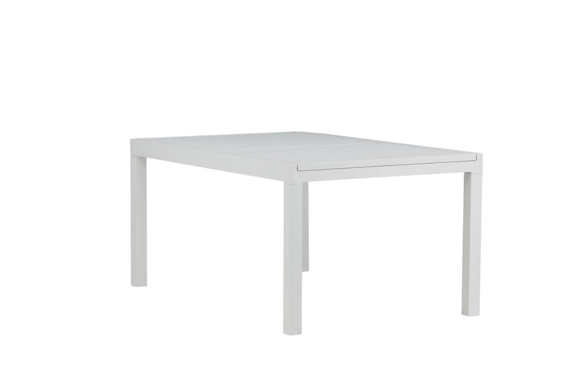 Marbella rektangulärt matbord 160/240 cm vit aluminium