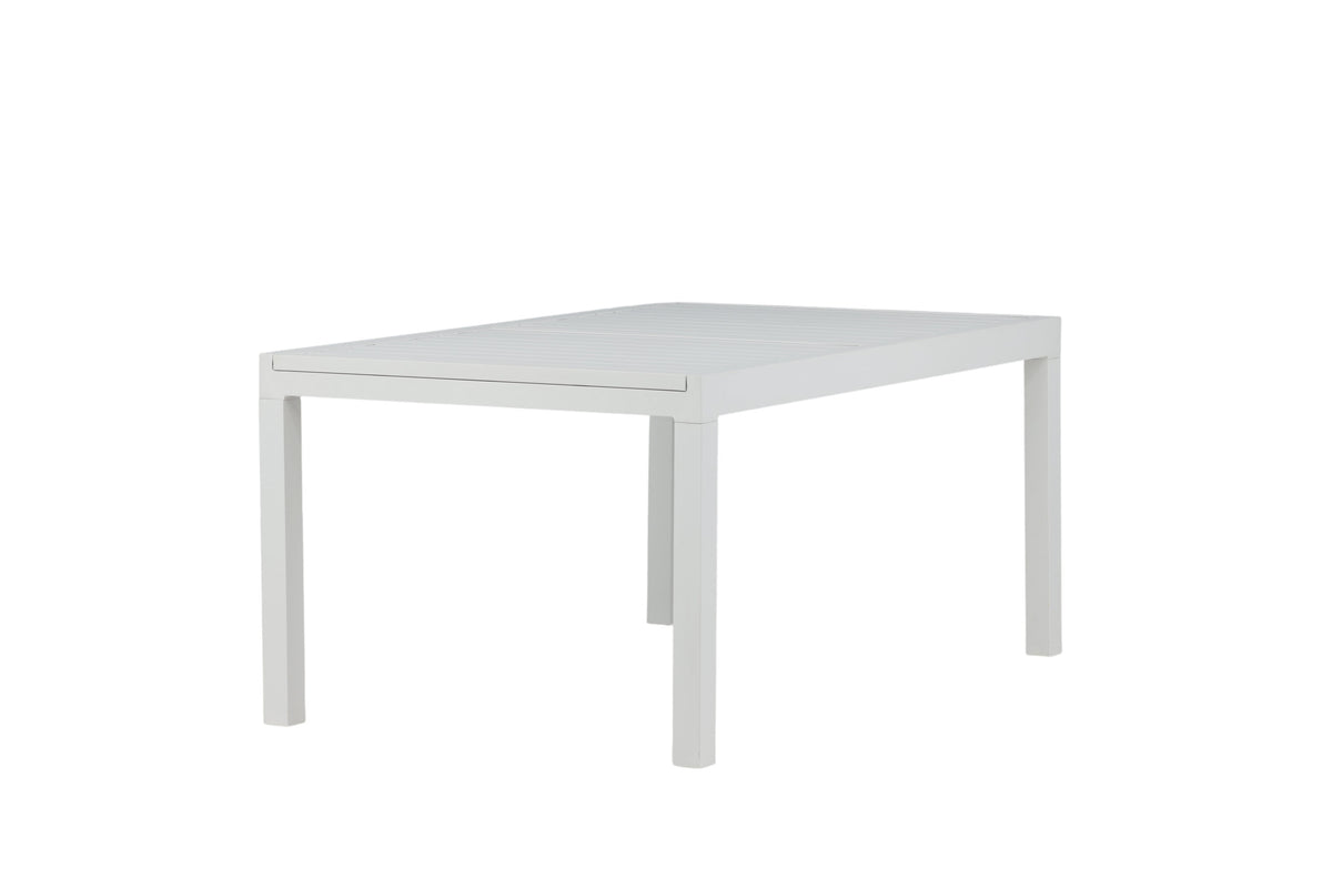 Marbella rektangulärt matbord 160/240 cm vit aluminium
