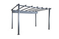 Lazio pergola svart aluminium med grått tyg
