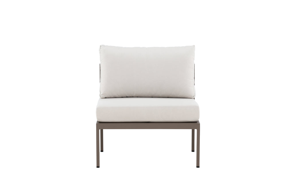 Copacabana soffmodul mittdel brun med beige klädsel