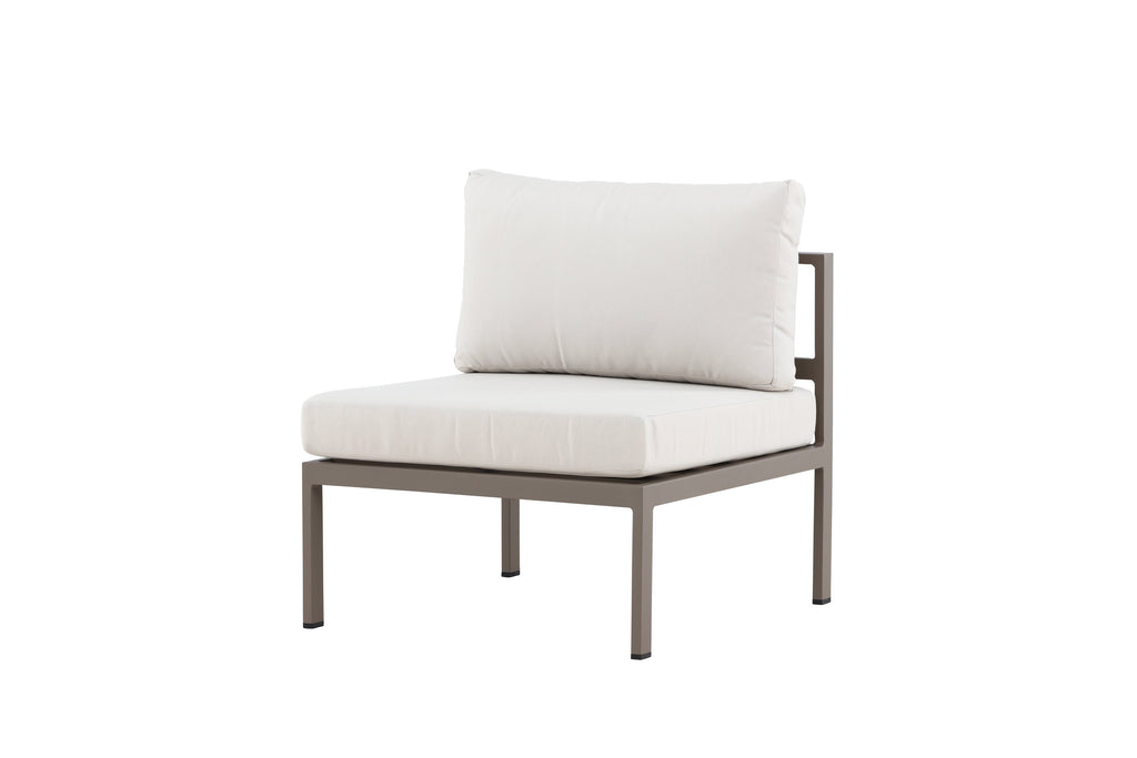 Copacabana soffmodul mittdel brun med beige klädsel