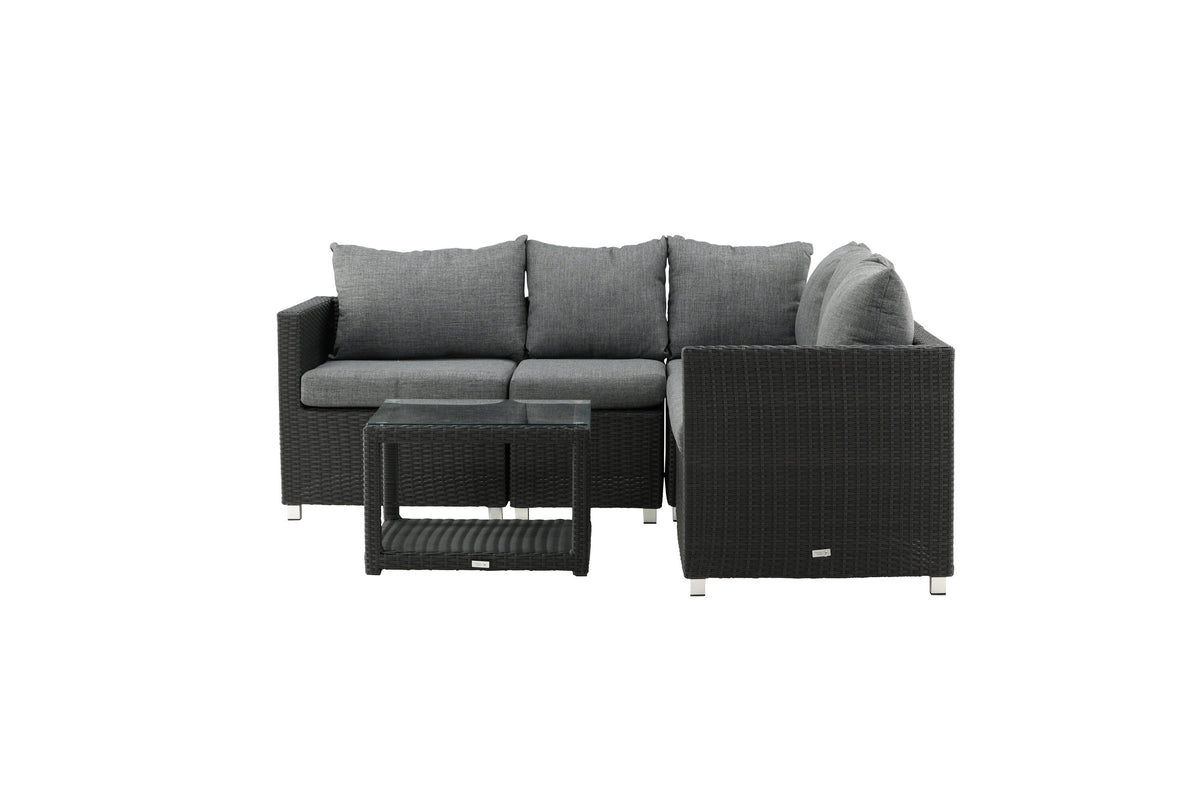 Vamos modulsoffa 3+2+1 svart med grå dynor