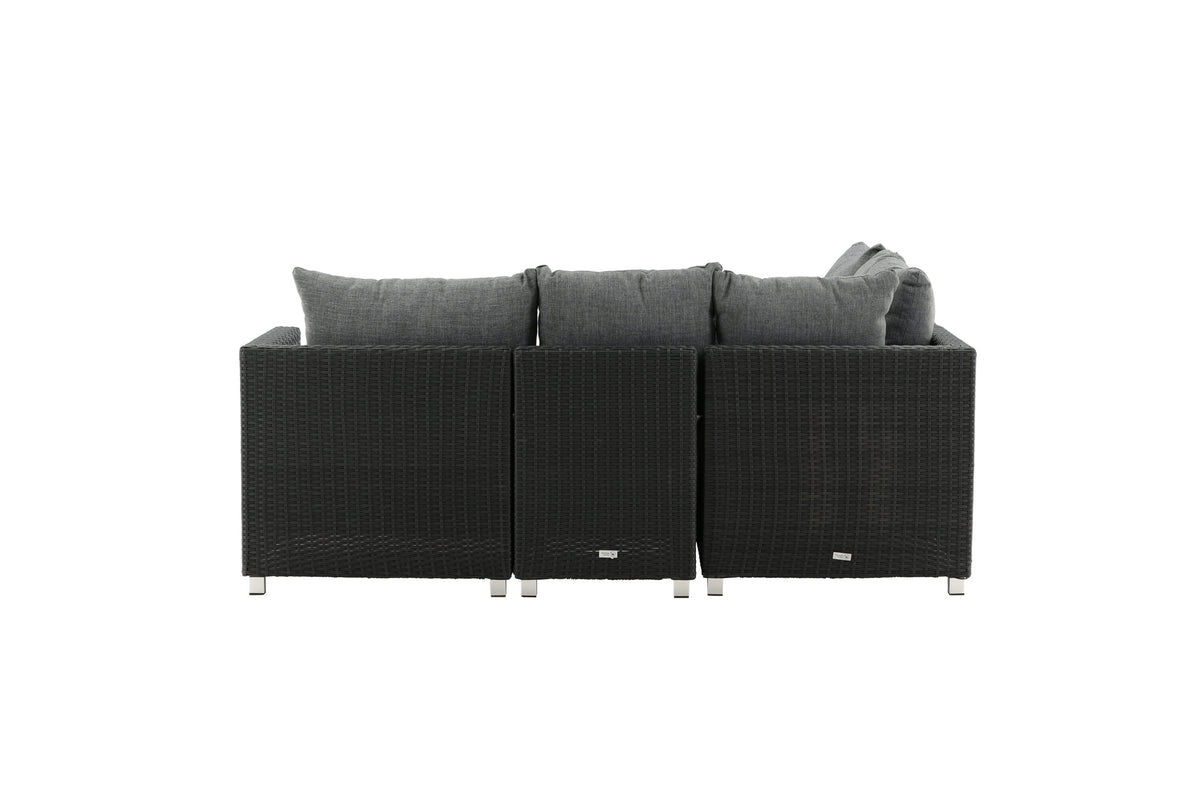 Vamos modulsoffa 3+2+1 svart med grå dynor