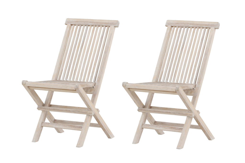 Kenya matstol 2-pack vitlaserad teak