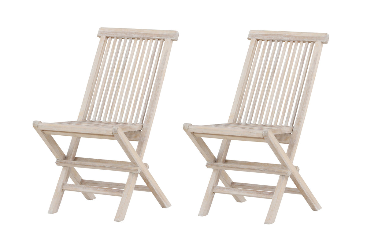 Kenya matstol 2-pack vitlaserad teak