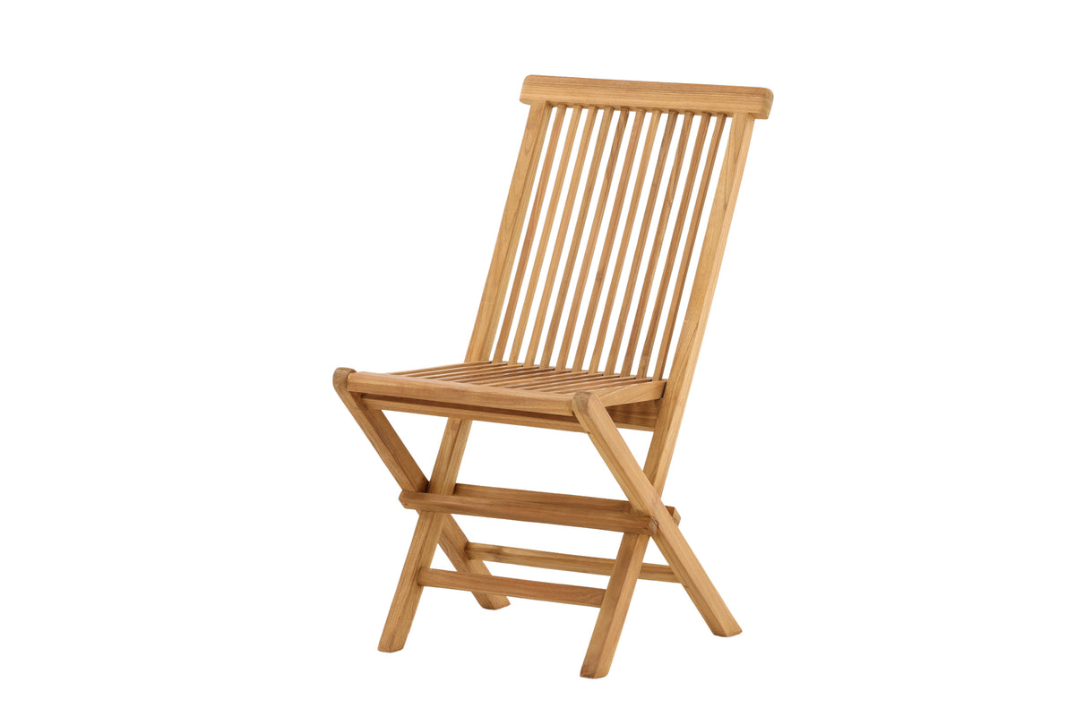 Kenya hopfällbar stol utan armstöd 2-pack naturfärgad teak