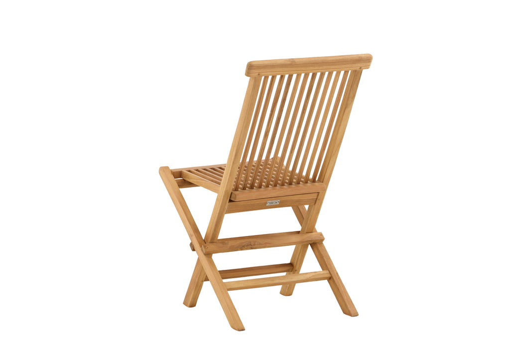 Kenya hopfällbar stol utan armstöd 2-pack naturfärgad teak