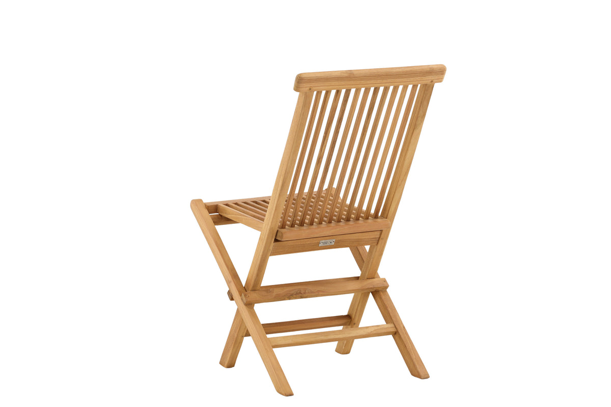 Kenya hopfällbar stol utan armstöd 2-pack naturfärgad teak
