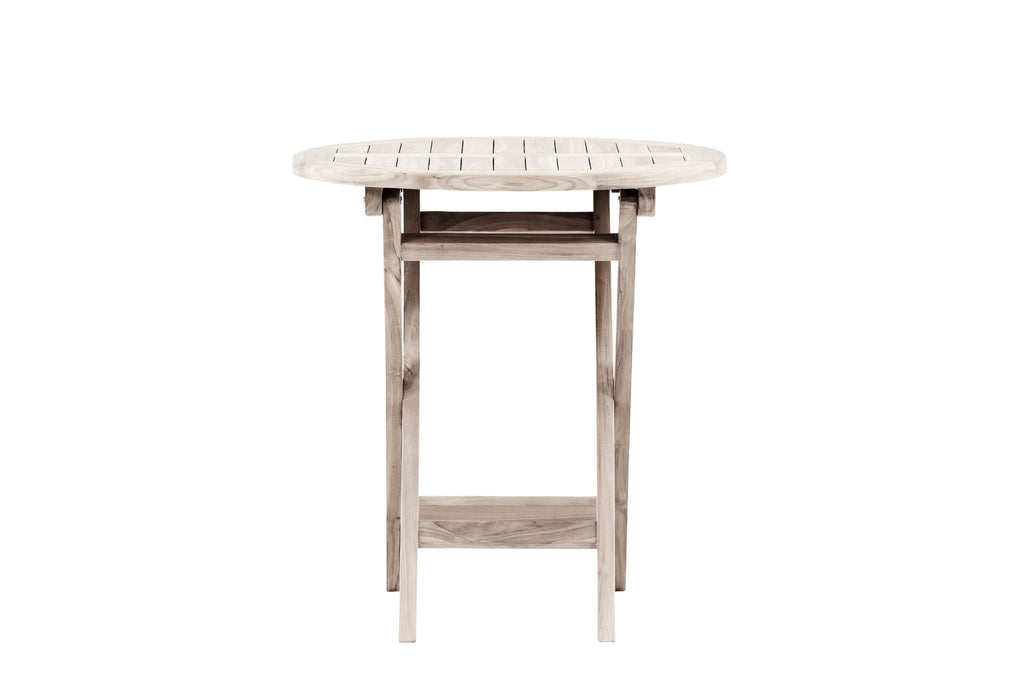 Kenya cafébord Ø70 cm vitlaserad teak