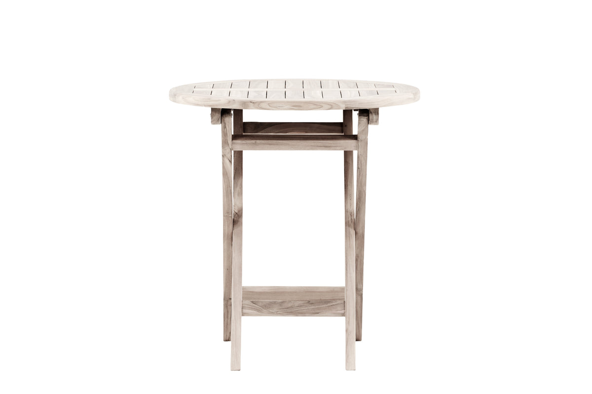 Kenya cafébord Ø70 cm vitlaserad teak