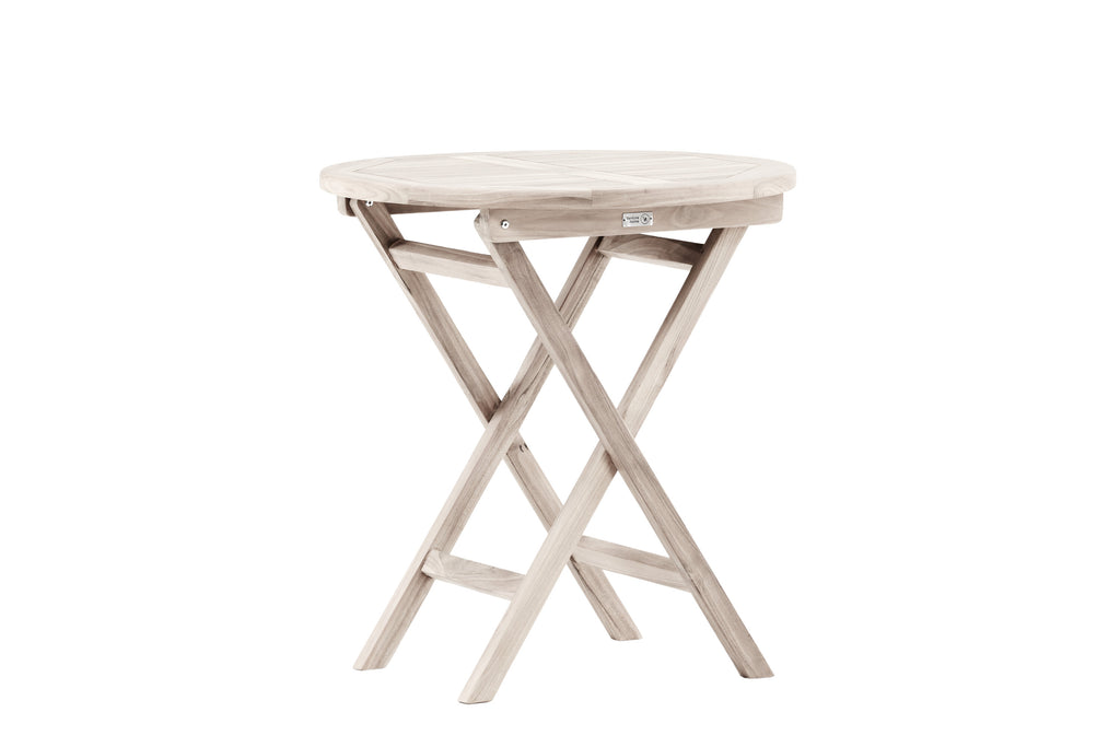 Kenya cafébord Ø70 cm vitlaserad teak