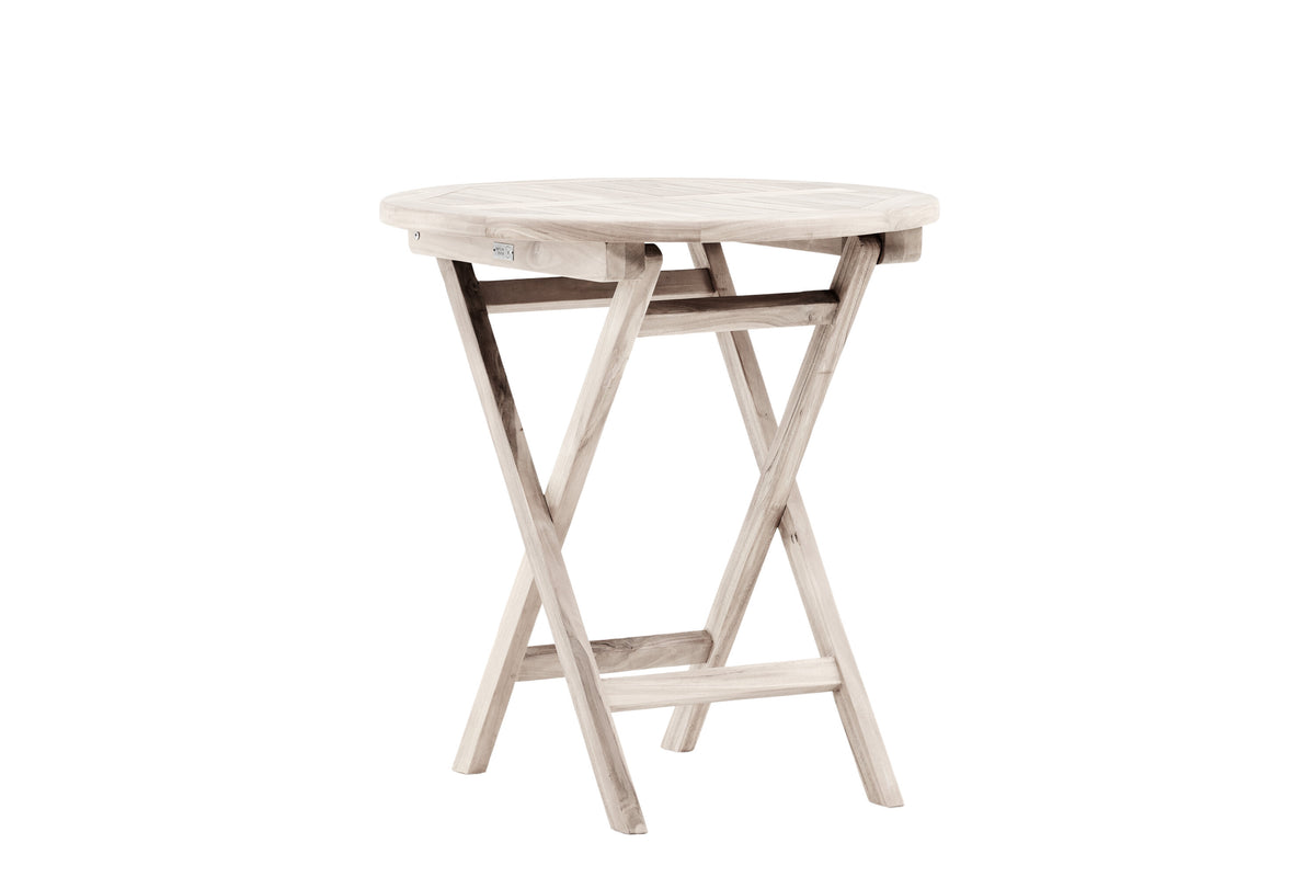 Kenya cafébord Ø70 cm vitlaserad teak