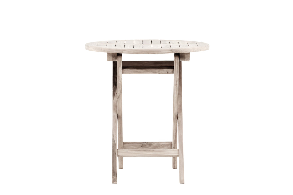Kenya cafébord Ø70 cm vitlaserad teak