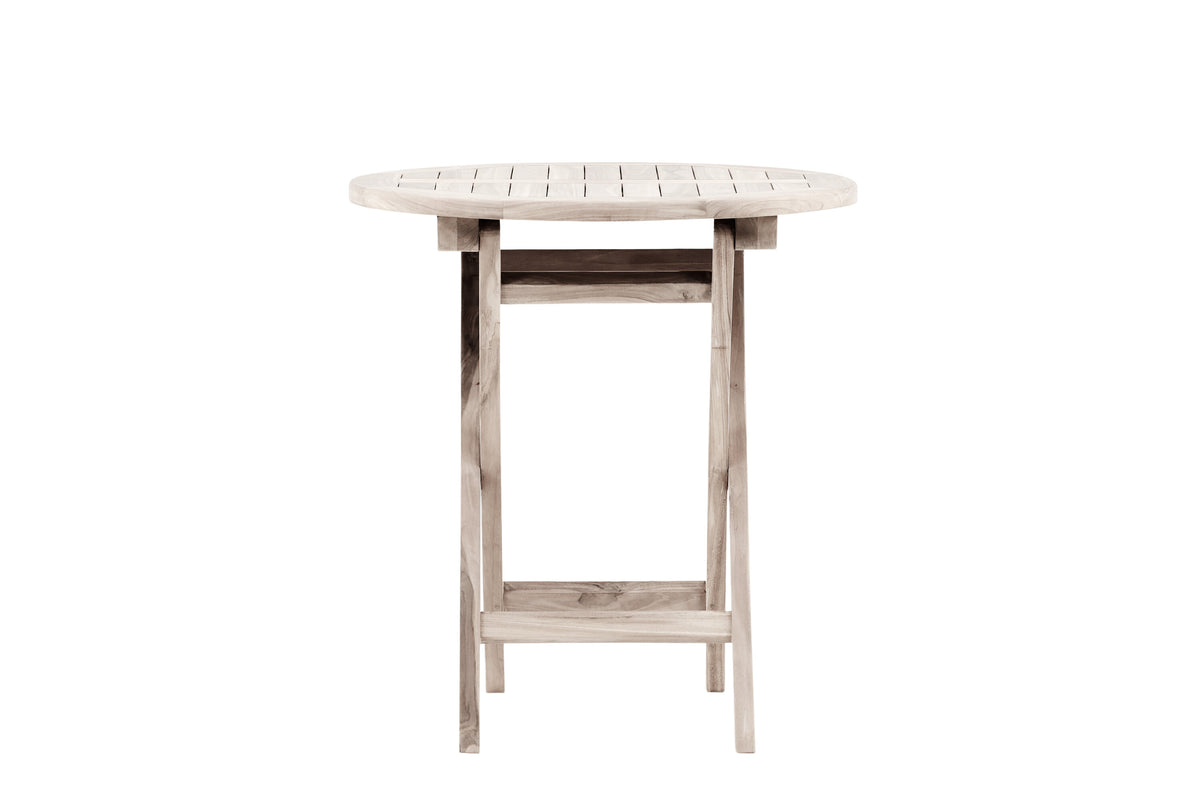Kenya cafébord Ø70 cm vitlaserad teak