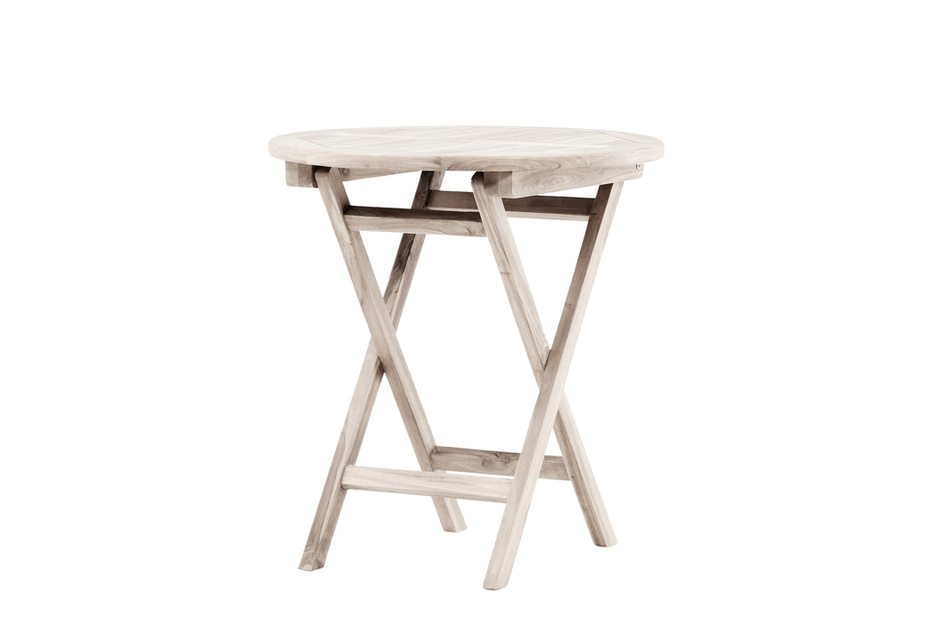 Kenya cafébord Ø70 cm vitlaserad teak